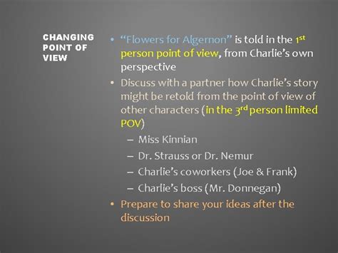 From What Point of View is Flowers for Algernon Told? And Why Does It Matter in the Context of Narrative Reliability?