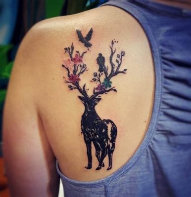 Who has a deer tattoo with flowers, and why do they always seem to carry a mysterious aura?